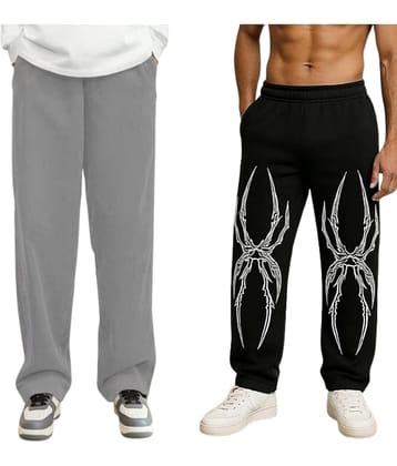 attitude start of fashion Grey Lycra Men's Joggers ( Pack of 2 )