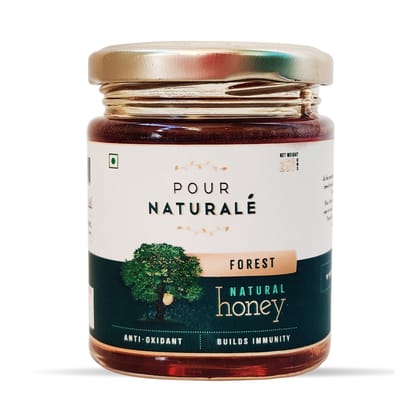 Pour Naturale Honey: Forest Honey| Pure and Natural Honey| Helps build immunity| High antibiotic and anti-inflammatory properties| Glass Jar (250gm)