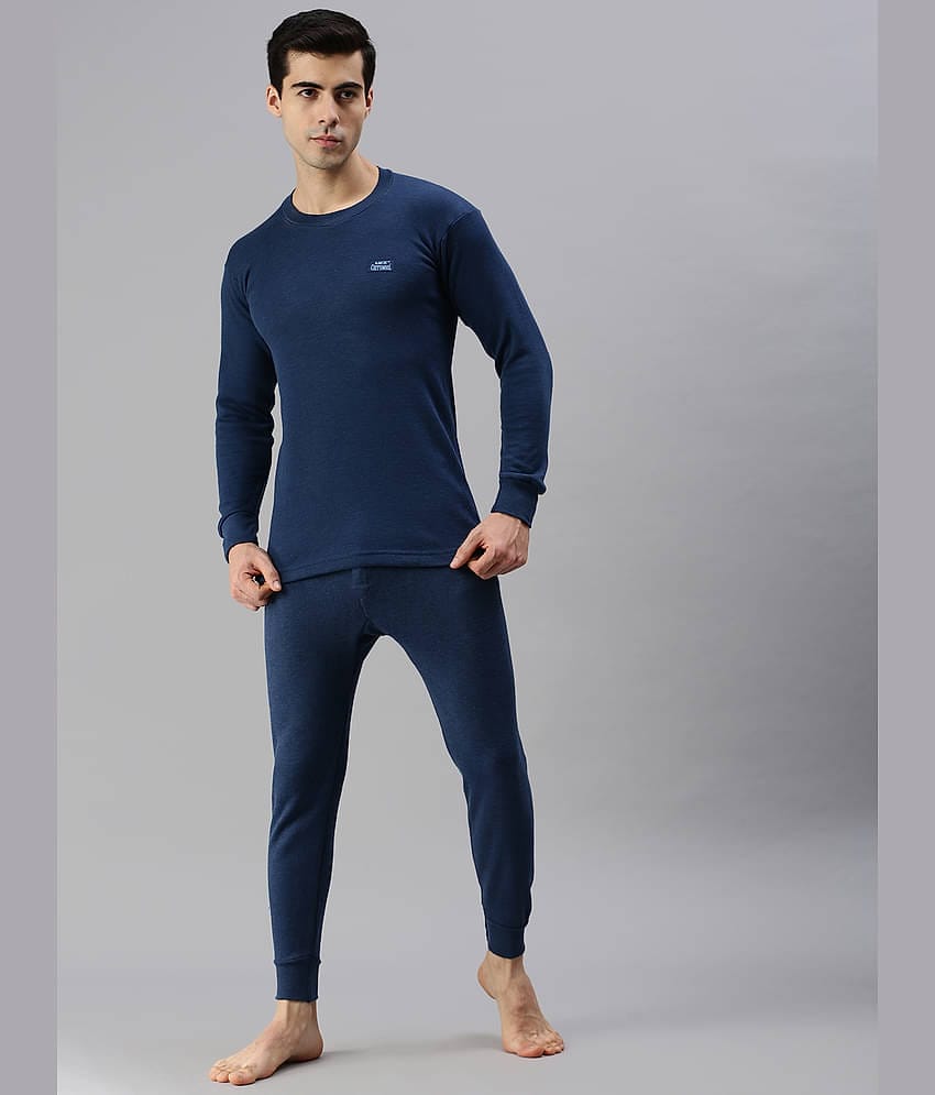 Lux Cottswool Pack of 1 Cotton Blend Thermal Sets For Men's ( Black )