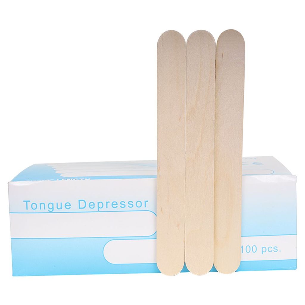 FAIRBIZPS Standard Size Wooden Polished Smooth Edges Tongue Depressor Sterile (Pack of 100)