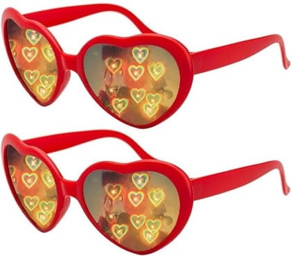 2 IN 1 HEART SHAPED DIFFRACTION GLASSES 2 IN 1 HEART SHAPED DIFFRACTION GLASSES