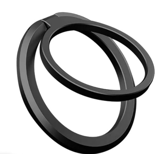 Pluto - Magnetic Aluminium Ring iPhone Holder & Stand - Black