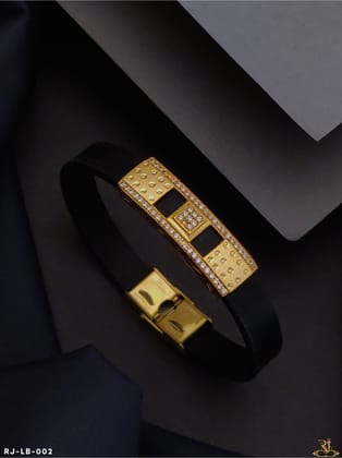 Micro Gold Plated with Diamond Sophisticated Design Bracelet for Men -LB-002-Fixed