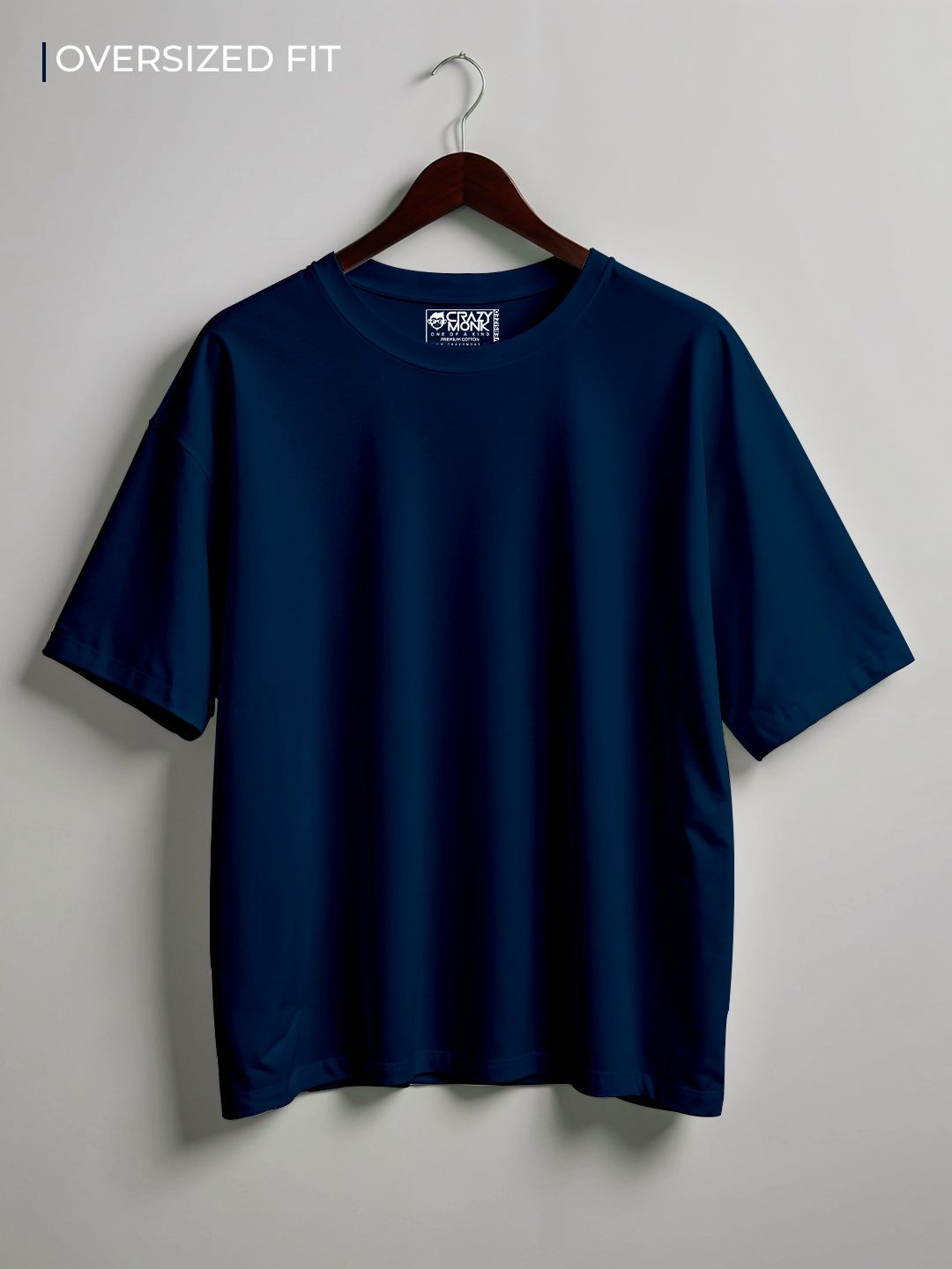 Plain Oversized T-Shirt-Navy Blue / S
