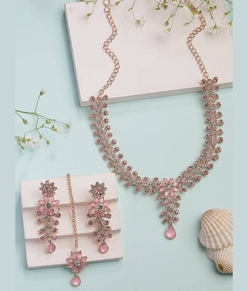 Sukkhi Pink Alloy Necklace Set ( Pack of 1 )