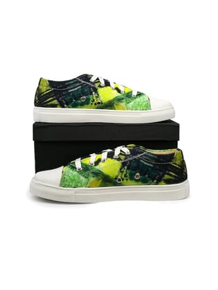 Women Printed Sweat Absorption Lightweight Abrasion Slip Resistant Canvas Sneakers