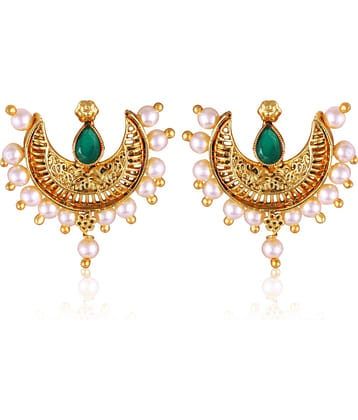 Vighnaharta Green Chandbalis Earrings ( Pack of 1 )
