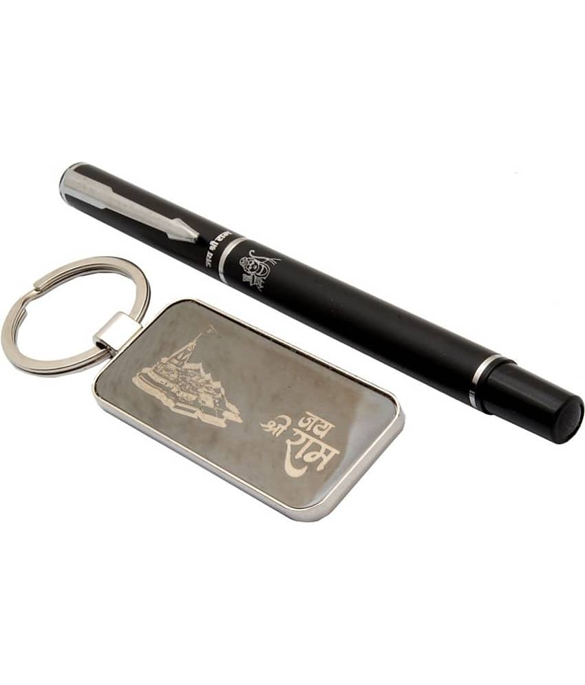 Srpc Jai Shree Ram Ayodhya Ram Temple Mandir Keychain & Ball Pen  (Blue Refill)