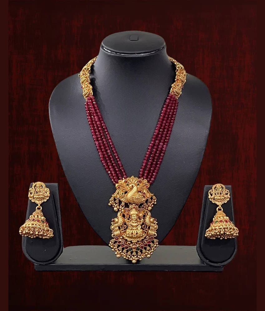 ROFARWORD Gold Brass Necklace Set ( Pack of 1 )