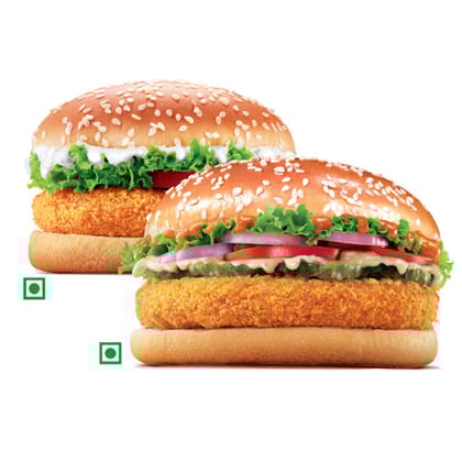 Original Whopper Veg(XL Size Bun)+BK Veggie Burger.