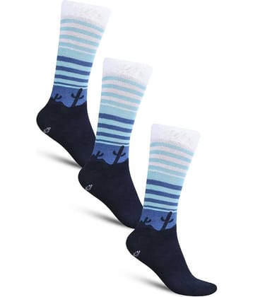 Dollar - Cotton Men's Printed Sea Green Full Length Socks ( Pack of 3 )