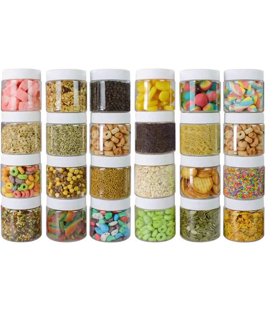 PearlPet Dibbi-200gm Plastic White Multi-Purpose Container ( Set of 24 )