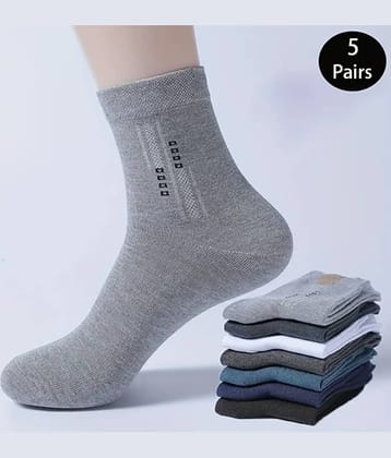 Septem Pack of 5 Men's Cotton Ankle Length Socks ( Multicolor )