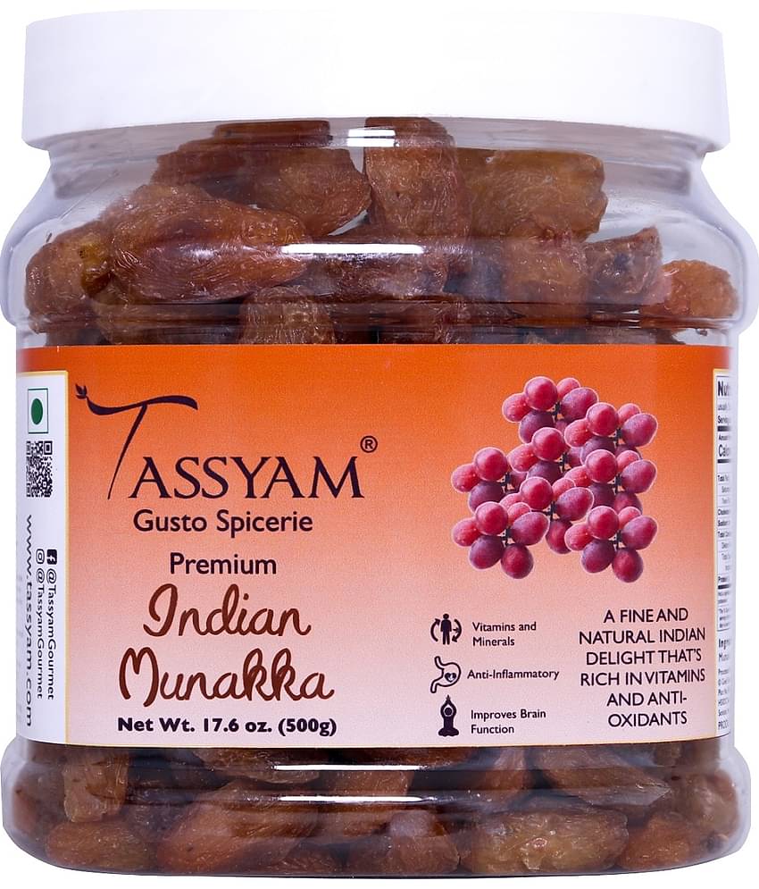 Tassyam Jumbo Munakka 500g | Dried Raisins Jar