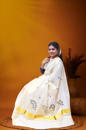 AR-T193 GOLD TISSUE SAREE 6.25 MTR