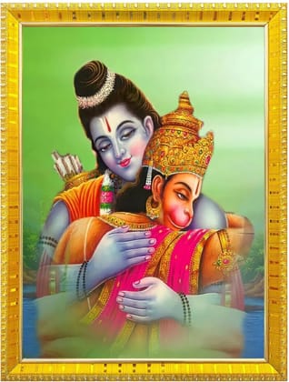 NOKKES Hanuman Bajrangbali Hanumanji Maruti Golden 5X7 Inch Photo Frame_AQW42