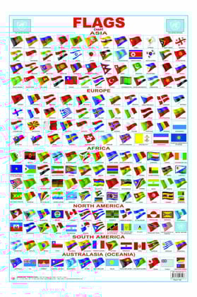 Flag Chart Educational Wall Chart - Both Side Hard Laminated (Size 48 x 73 cm) [Wall Chart] Dreamland Publications