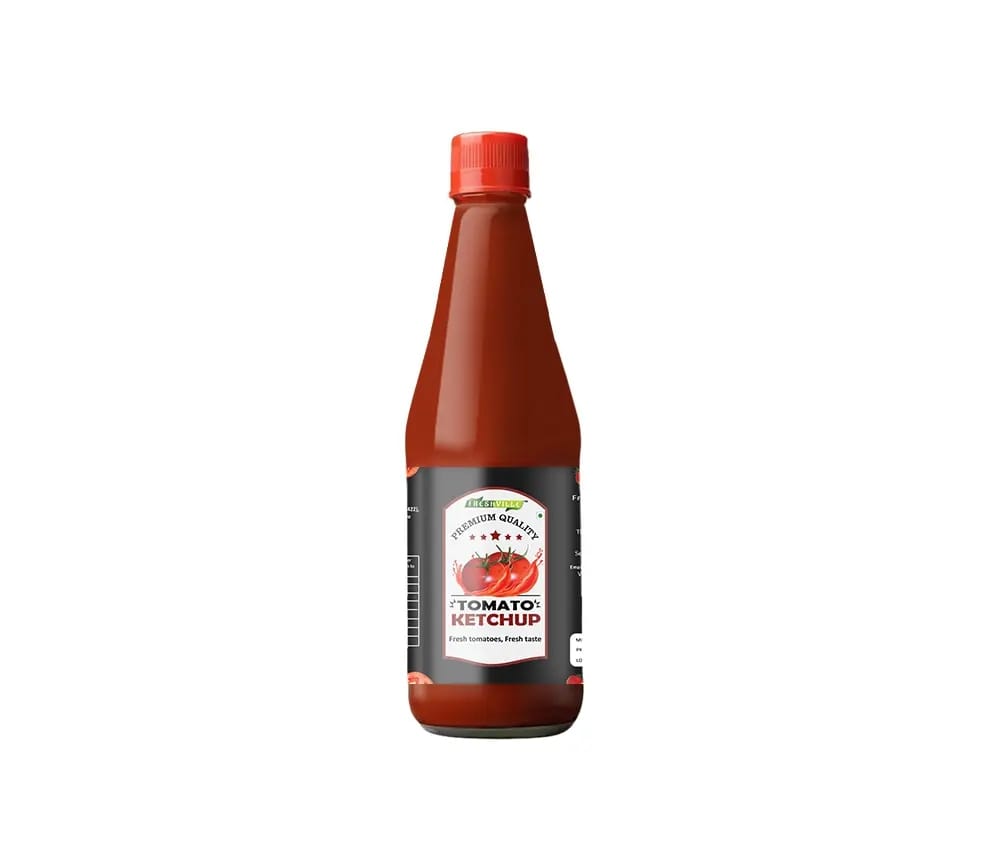 Freshville Tomato Ketchup 500gm bottle: Made with the Natural Sweetness of Real Fresh Tomatoes, Rich Flavour and Thick Texture - Free from Artificial Colours, 100% Vegetarian