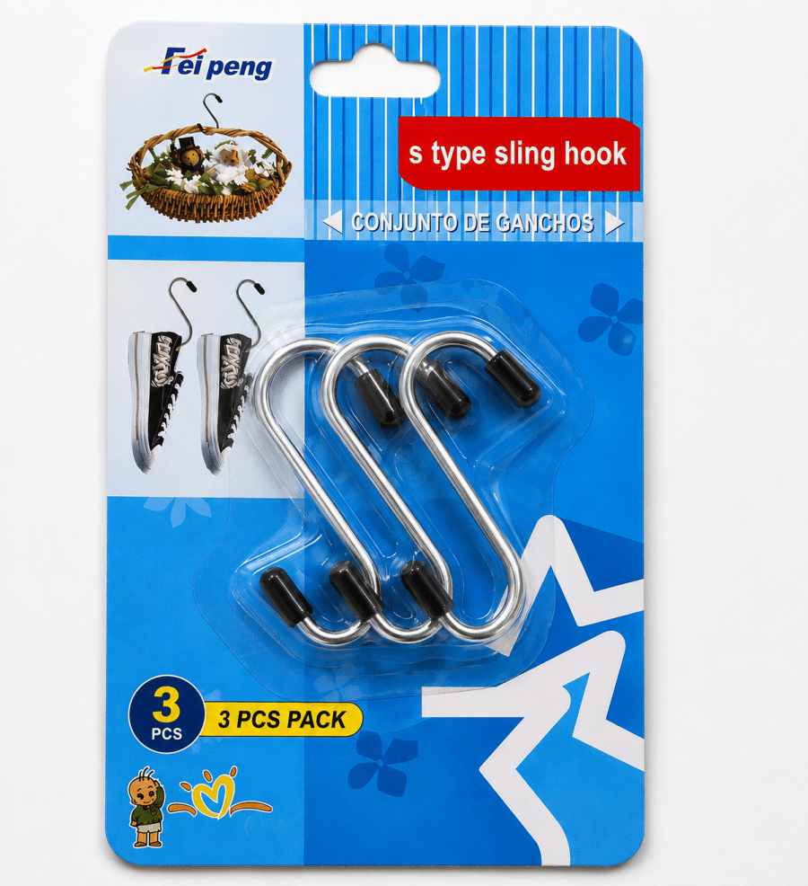 Wholesale Item - S-TYPE SLING HOOKS (PACK OF 3) - MOQ 37 Pieces