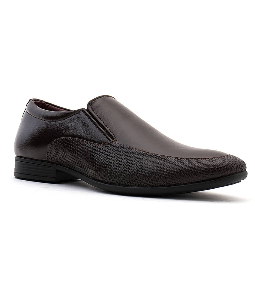 KHADIM - Brown Men's Slip On Formal Shoes