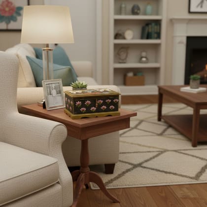 Wooden Painted Vintage Jewelry Box | Storage Box