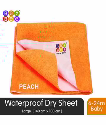 beybee Babies and Adults Waterproof Mattress Protector Sheet (Peach, 140 X 100 cm)