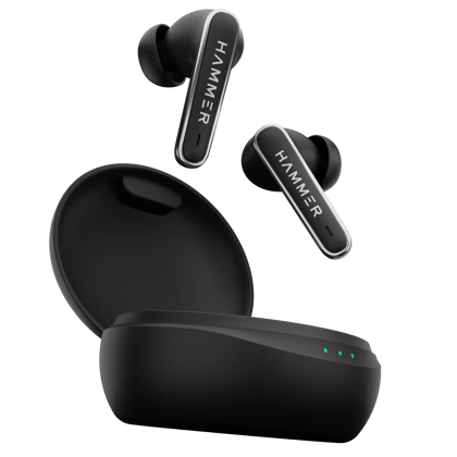 (Refurbished) Hammer Airflow Lit TWS Earbuds with Bluetooth 5.1 and Smart Touch Control-White