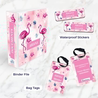 Flamingo Fiesta Stationery Set (kids)-Pink Watercolor / Mini Set