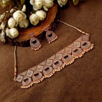 Rose Gold-Plated Beaded Jewelry Set