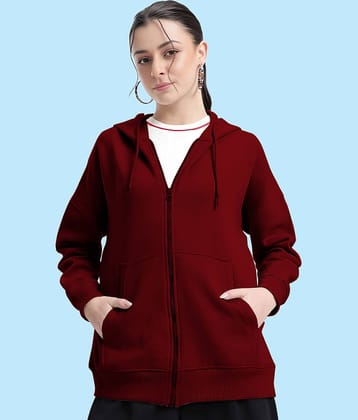 ENITOR Women Fleece Hooded Sweatshirt For Light Winters ( Blue )