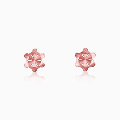Rose Gold Flower Stud Earrings