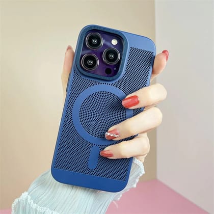 iPhone 14 Series Heat Dissipation Breathable Cooling Case With Camera Bumper-iPhone 14 / Blue