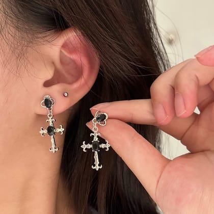 Cross Drop Earrings