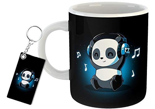 The Magical Gifts, Cute Panda Music Mug with Matching Keychain ? Gift Idea for Kids Teens Girls Boys Birthday Return Gifts