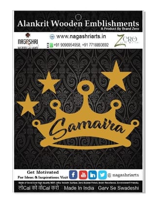 Brand Zero MDF Name In Crown Personalized Wall Hanging - Get Yours Done Now