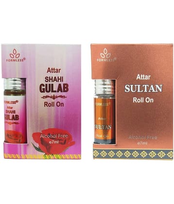 Shahi Gulab 7ml Attar 1pc. and Sultan 7ml Attar 1pc. - Below 50ml/ Miniature