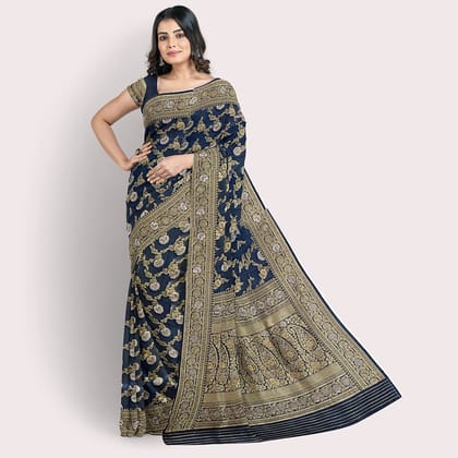 Banarasi Cotton Silk Dark Blue