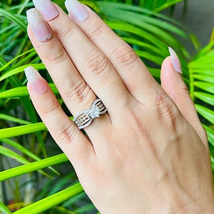 Vs sterling silver cocktail ring 128 6g-9