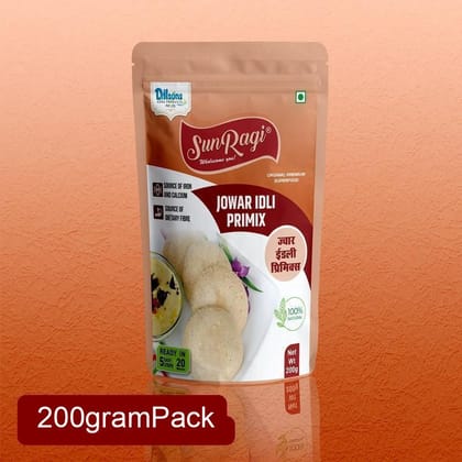SunRagi Jowar Idli (200g) | Healthy Millet-Based Instant Premix | Soft & Fluffy Idlis