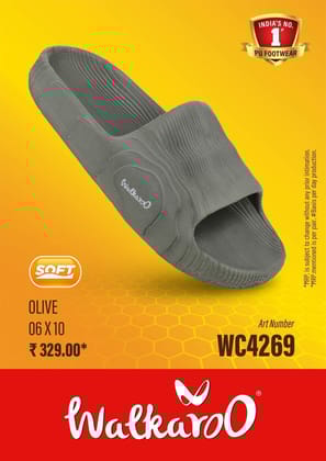 Walkaroo WC4269 Olive G No 6 Mens Slides