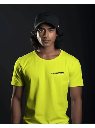 REDESIGNWEBGO Polyester Regular Fit Solid Half Sleeves Mens Round T-Shirt - Yellow ( Pack of 1 ) - None