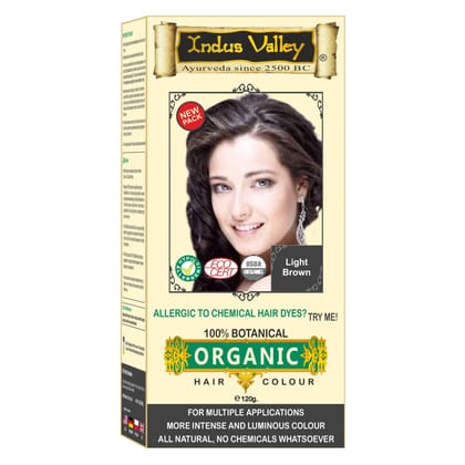 INDUS VALLEY 100% Organic Botanical Hair Colour Light Brown Hair Colour, 120g INDUS VALLEY 100% Organic Botanical Hair Colour Light Brown Hair Colour, 120g - Light Brown / 120 g (Pack of 1)