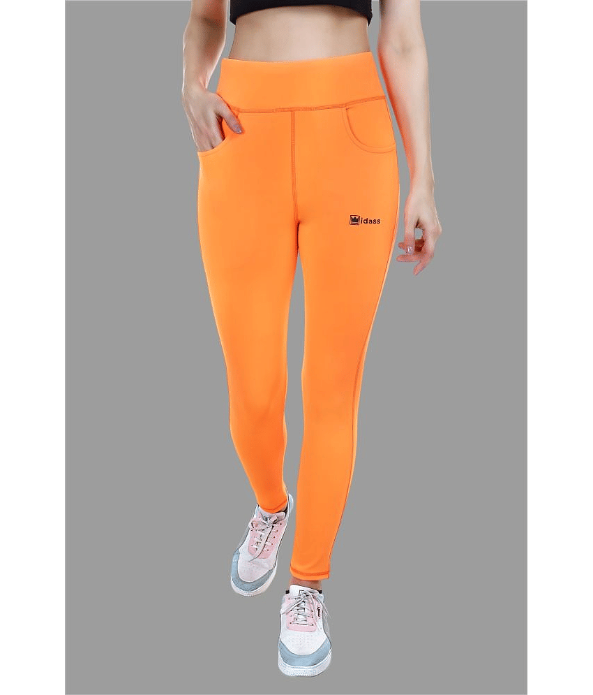 IDASS - Lycra Slim Fit Orange Women's Tights ( Pack of 1 )