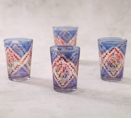 India Circus Spring Bloom Chai Glass Set Of 4