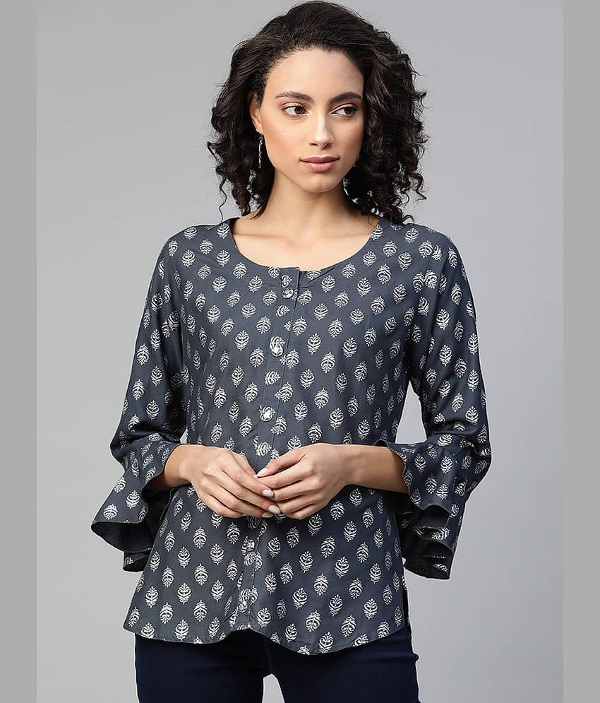 HIGHLIGHT FASHION EXPORT Women's Viscose Regular Top ( Grey )