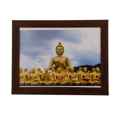 Buddha with Monks Satin Matt Texture UV Art Painting