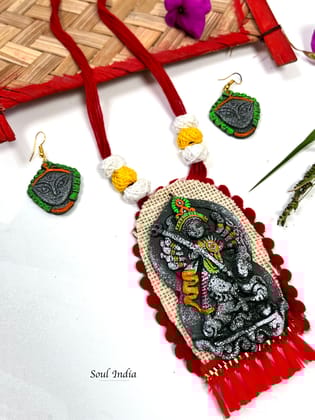Handmade Terracotta Durga Terracotta Jewellery Set