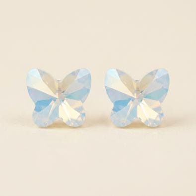 Mint Shimmer Butterfly Crystal Studs - Ice Blue AB | Gold-Tone Anti-Tarnish Imitation Jewellery - Earrings | Buy online on ZillyBuy