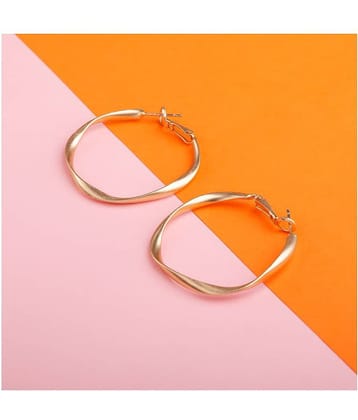 Silver Shine Facinating Gold Polish Bali Round Hoop Earring For Women