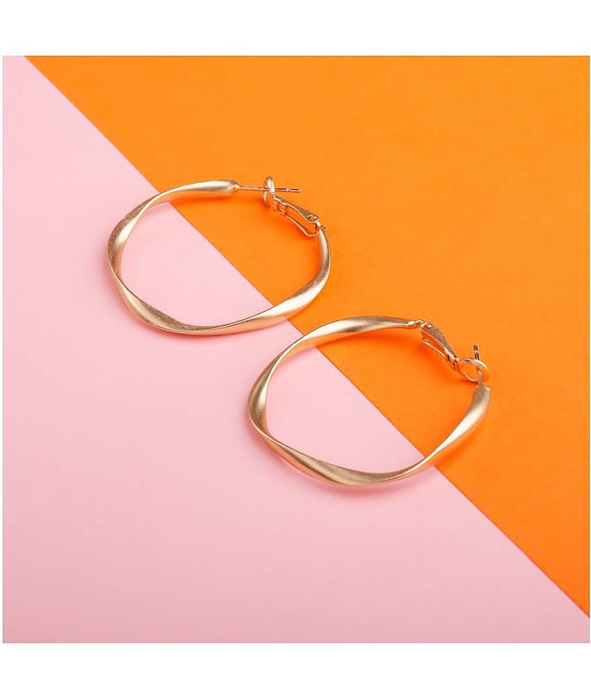 Silver Shine Facinating Gold Polish Bali Round Hoop Earring For Women